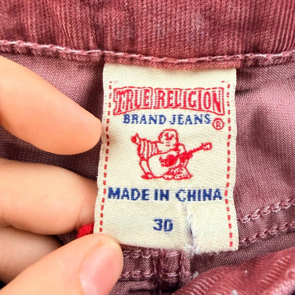 True Religion Bobby Men's Size 30 Burgundy Corduroy Straight Leg Pants MCBP31V08